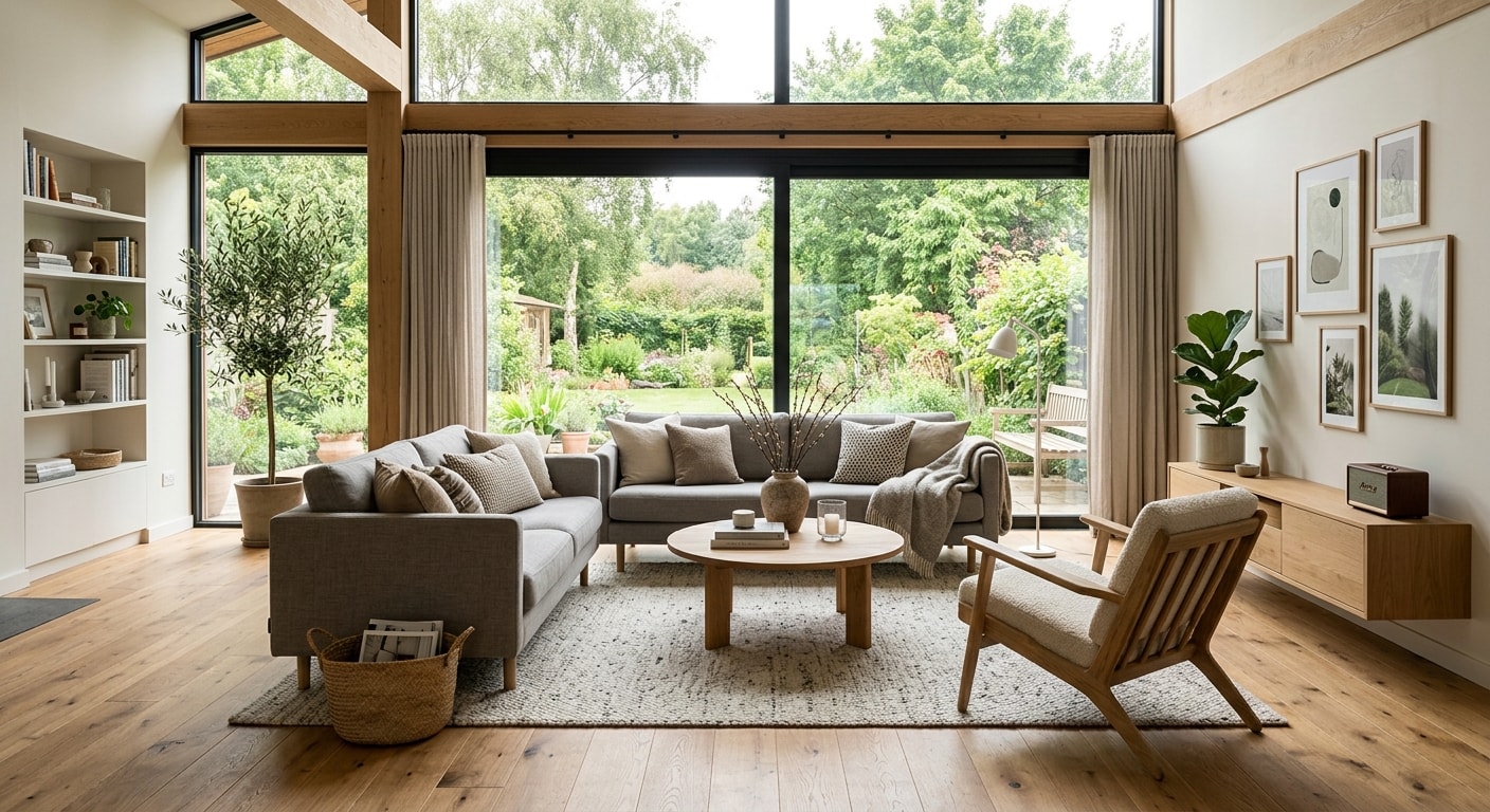 The same room, furnished and styled